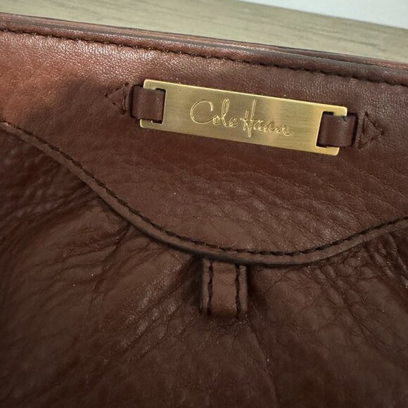COLE HAAN Brown Leather Small Brown Clutch - Picture 3 of 9